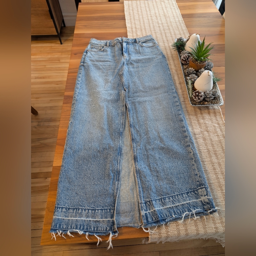 Denim maxi skirt